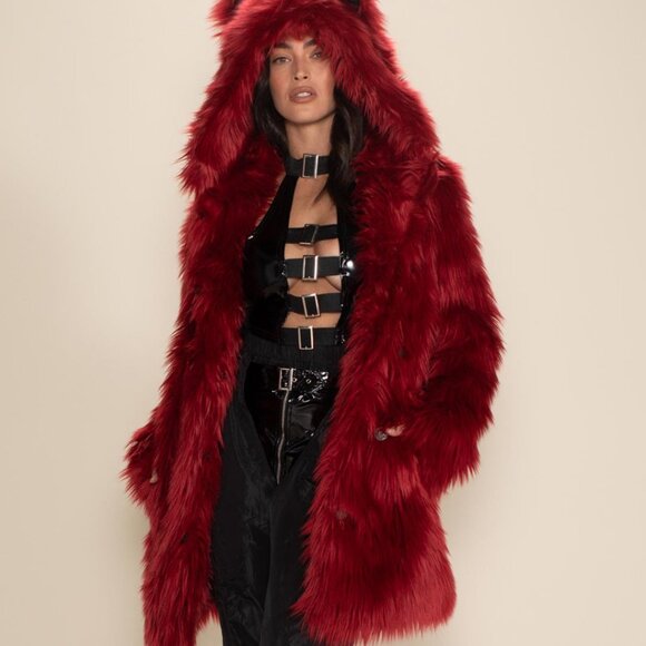 NWT Red Velvet Wolf Classic Faux Fur Coat (No longer available on site) - Picture 7 of 10